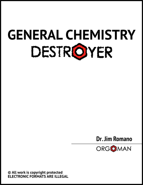 Spiral-bound General Chemistry Destroyer by Dr. Jim Romano. Q&A-style review book for mastering general chemistry on the DAT and OAT.

