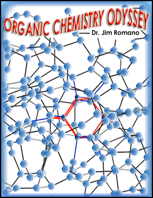 Spiral-bound Organic Chemistry Odyssey book by Dr. Jim Romano. In-depth concept review covering reactions, mechanisms, lab techniques, and DAT/OAT prep.